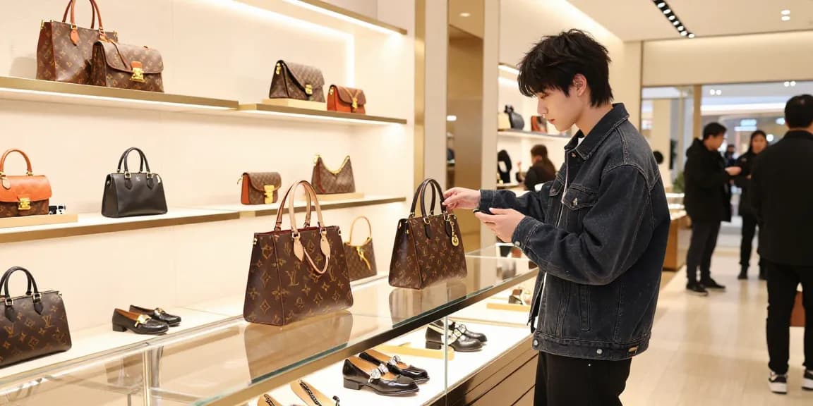 Shopping for high-quality 레플리카 products in a modern retail space