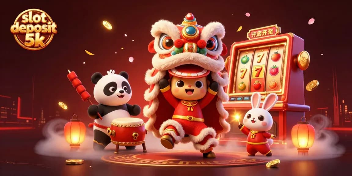 Experience thrilling action with slot deposit 5k, featuring vibrant characters and slot game elements.
