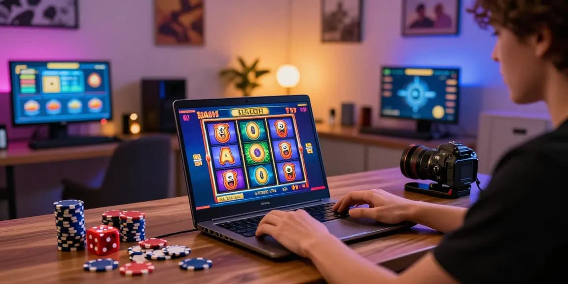 Experience thrill with online slot gacor games in a vibrant home gaming setup.