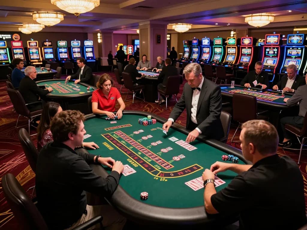 Engaging gameplay scene showcasing dynamic action at the best widget store's casino-themed area with players enjoying table games
