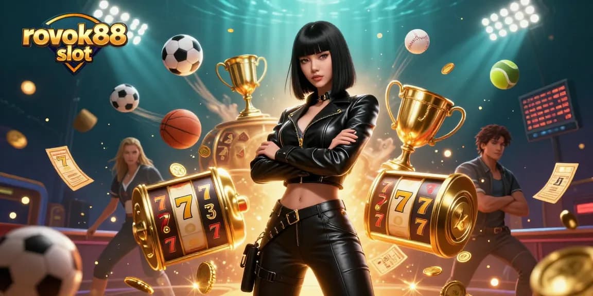 Engage with rokok88 slot for an immersive gaming experience featuring vibrant slot reels and casino elements.