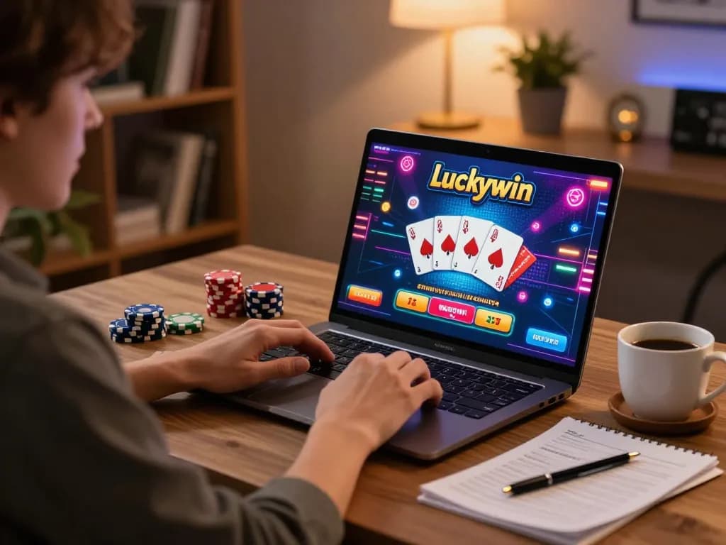 Thưởng thức trò chơi poker trên nền tảng Luckywin trong một không gian thoải mái tại nhà.
