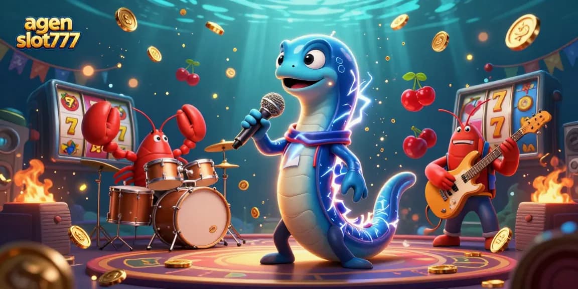 Experience exciting gameplay with agen slot777 featuring a lively underwater casino scene.