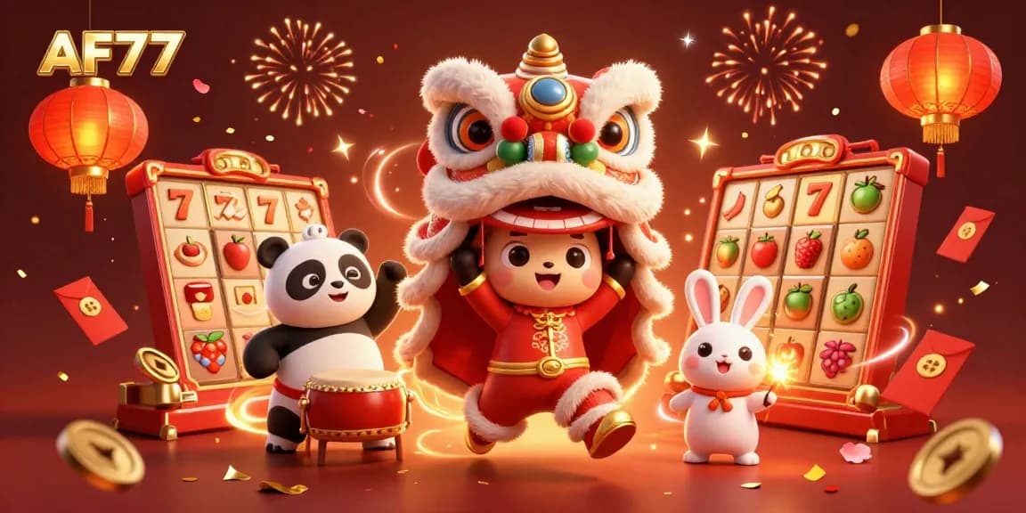 Join AF77 for exciting slot adventures in a vibrant casino celebration scene!
