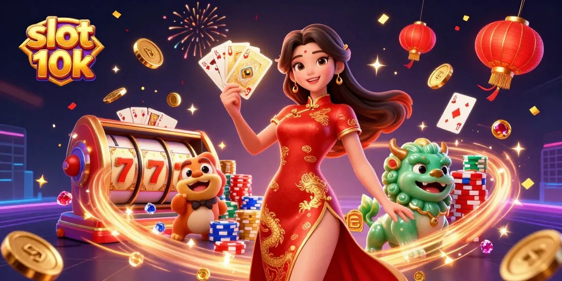 Experience the thrilling slot 10k excitement with golden coins and vibrant characters in action.
