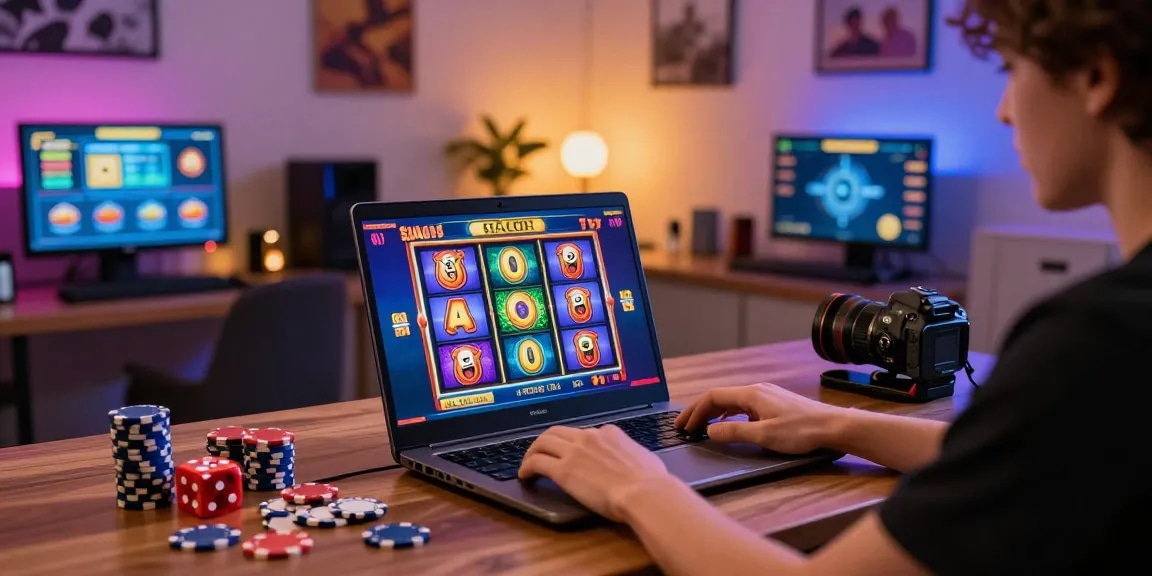 Experience thrill with online slot gacor games in a vibrant home gaming setup.