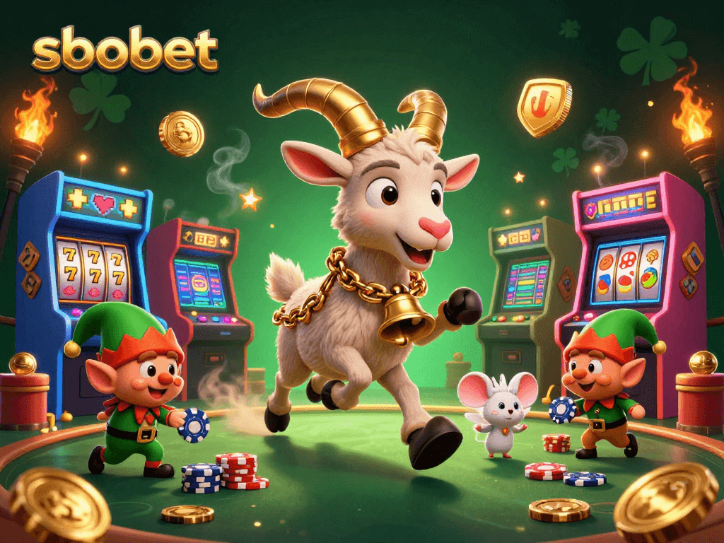 sbobet holiday-horror casino featuring Krampus and playful characters stealing chips