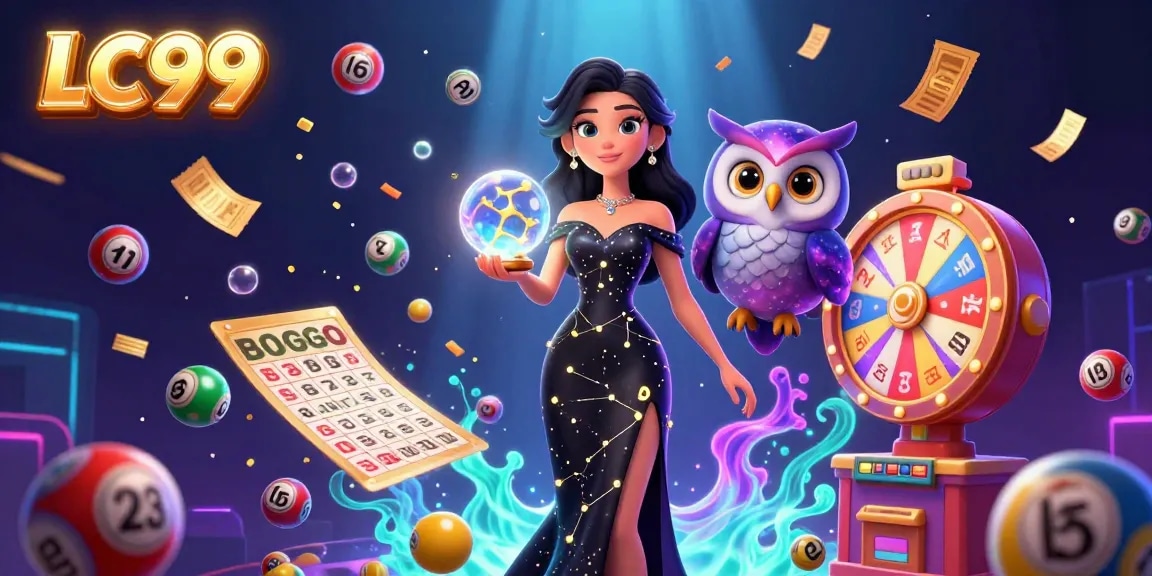 Engage with LC99 through exciting lottery action in a vibrant 3D casino scene filled with dynamic elements.