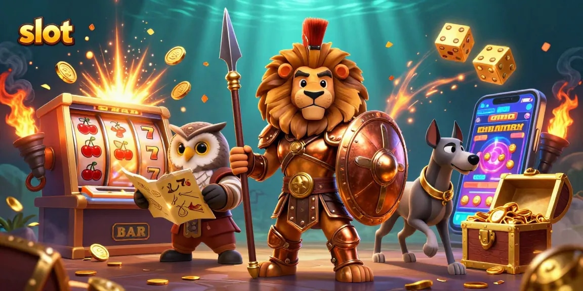 Engage with a vibrant slot scene featuring dynamic characters, thrilling symbols, and explosive jackpots.