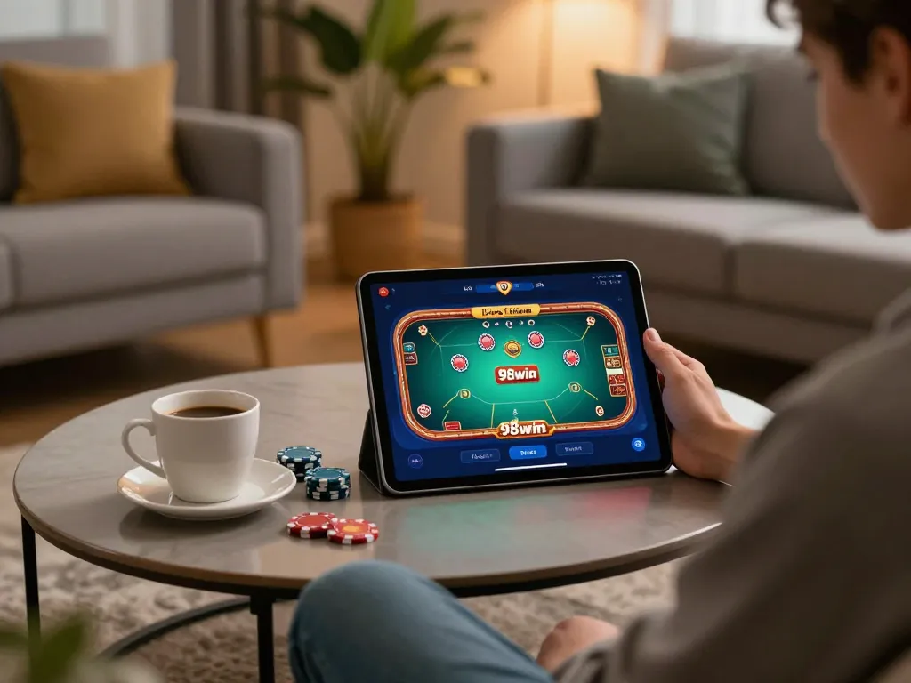 Engaging with app 98win in a cozy home environment for responsible online gambling
