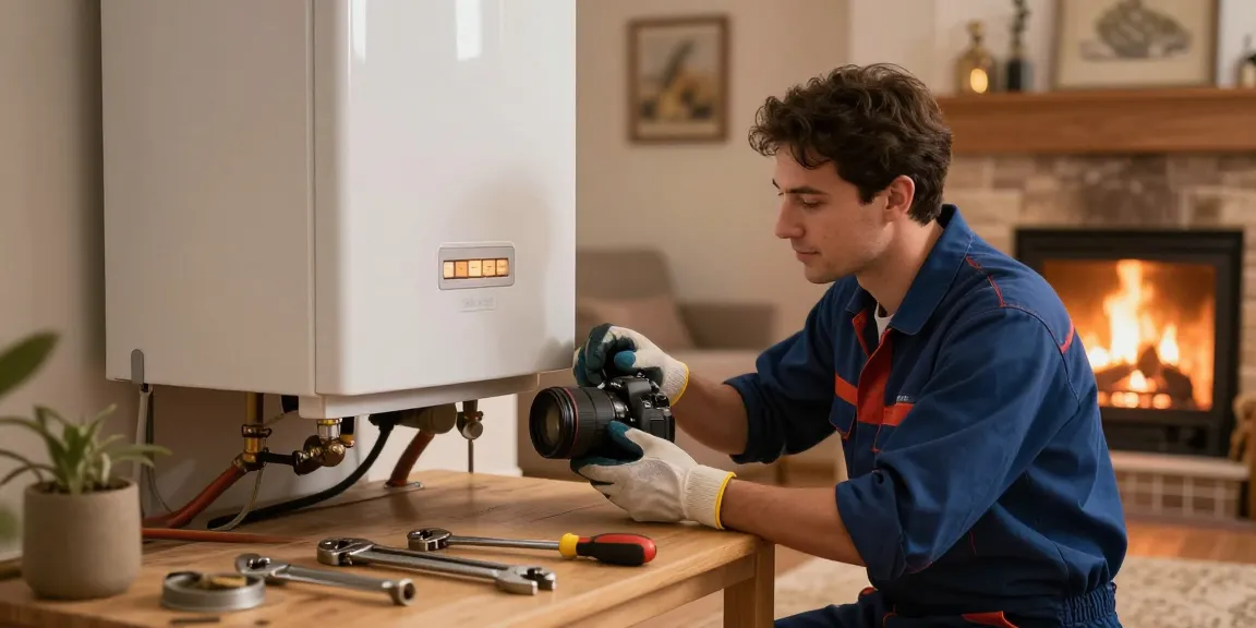 Bedford heating engineer inspecting a residential boiler installation, ensuring optimal warmth and safety in homes.
