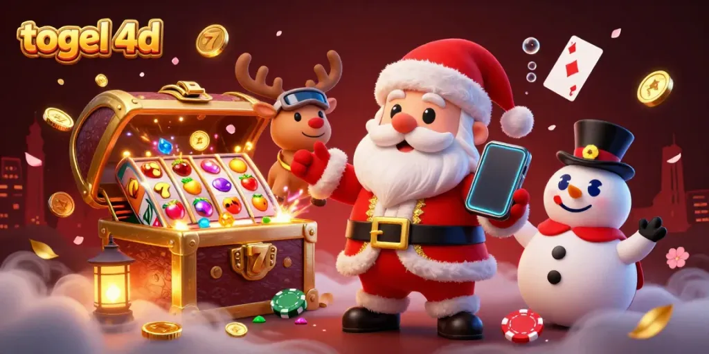 Engage with fun and thrilling togel 4d vibes featuring a dynamic casino scene illustrated with colorful characters and gaming elements.