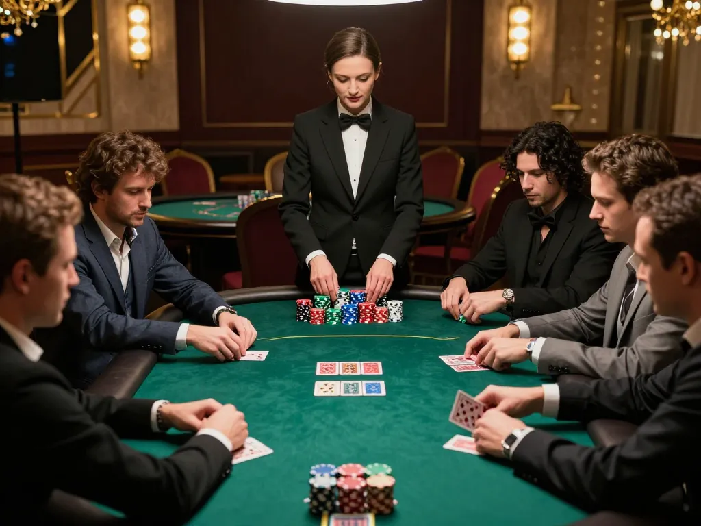 Players engage in high-stakes poker at 23win com, intensively strategizing their bets and card play.