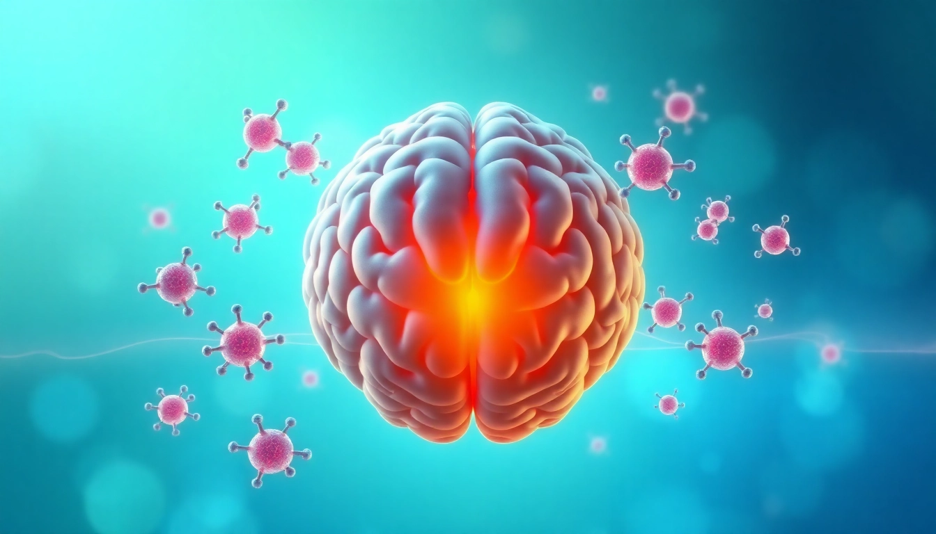 Visual representation showing how does astaxanthin cross blood brain barrier, featuring a brain and astaxanthin molecules.