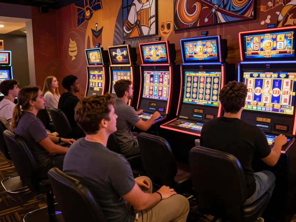 Players engaging with exciting slot machines in an immersive online casino environment