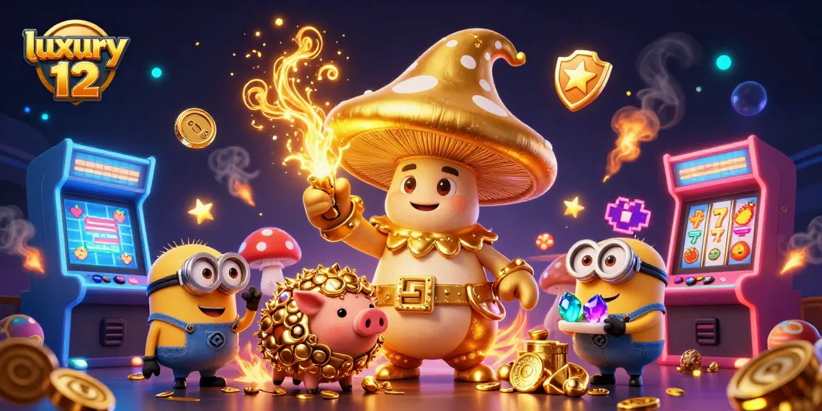 Experience the excitement of luxury 12 slots with a golden wizard and treasures in an enchanting casino world.