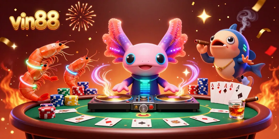 Experience vibrant gaming at vin88 with dynamic characters and festive casino elements.
