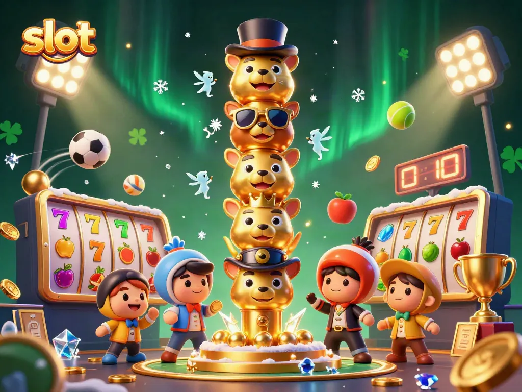 Slot menghidupkan totem emas dengan simbol keberuntungan dan elemen kasino yang dinamis.