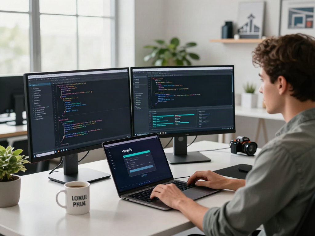 Professional workspace showcasing v2rayN software development setup.