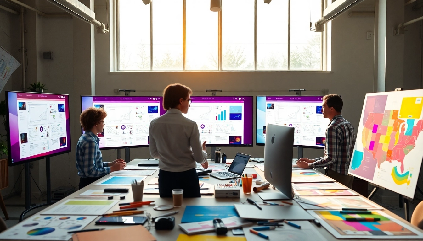 Collaborative graphic designers at https://bestdesignersintheworld.com/ discussing innovative projects.