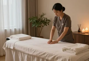 Experience relaxation and tranquility with 강남출장안마 in a serene massage therapy room.
