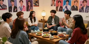 Explore cultural richness at https://hanadultalk.com with friends sharing Asian cuisine and K-pop moments, creating community.