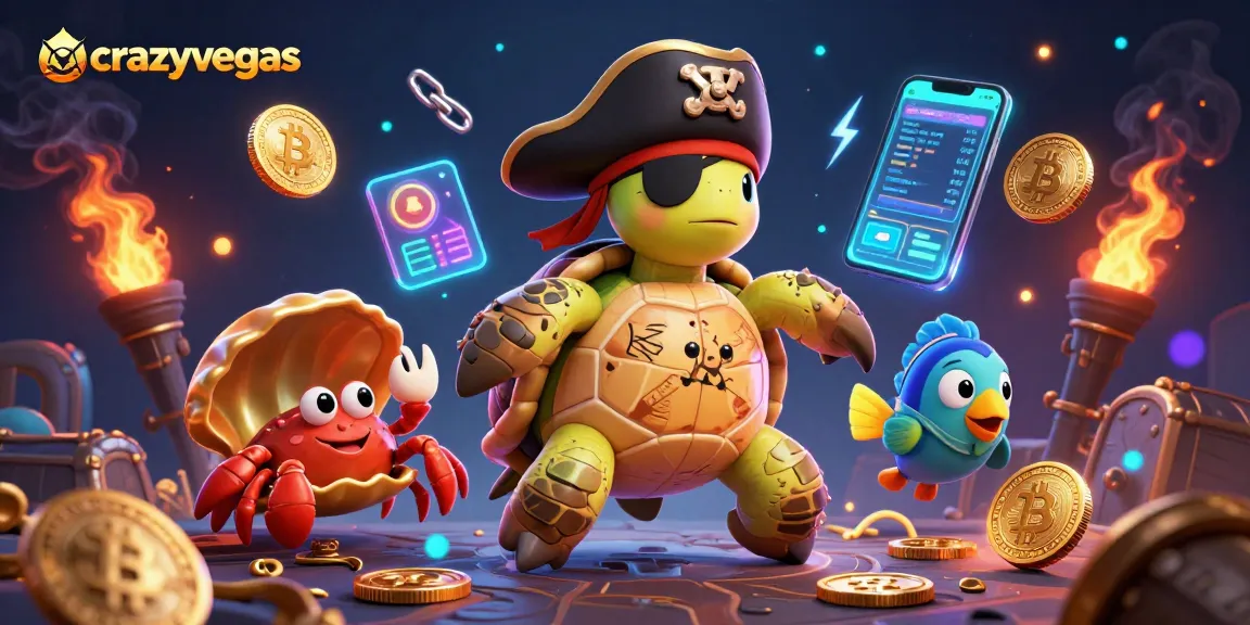Experience the thrill of crazyvegas with our vibrant 3D casino scene featuring treasure and crypto elements.